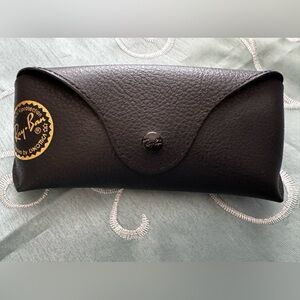 Ray-Ban Black Glasses Case with Gold Logo Detail